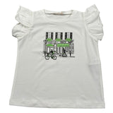 Liu Jo T-Shirt Girocollo Tinta Unita con Stampe per Bambina KA5084X BIANCO LIU JO 
