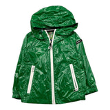 Freedomday Giubbino Tinta Unita Lucido Con Cappuccio Verde Per Bambino