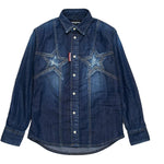 Dsquared2 Camicia In Denim Manica Lunga Tinta Unita per Bambino DQ2831X BLU DSQUARED2 