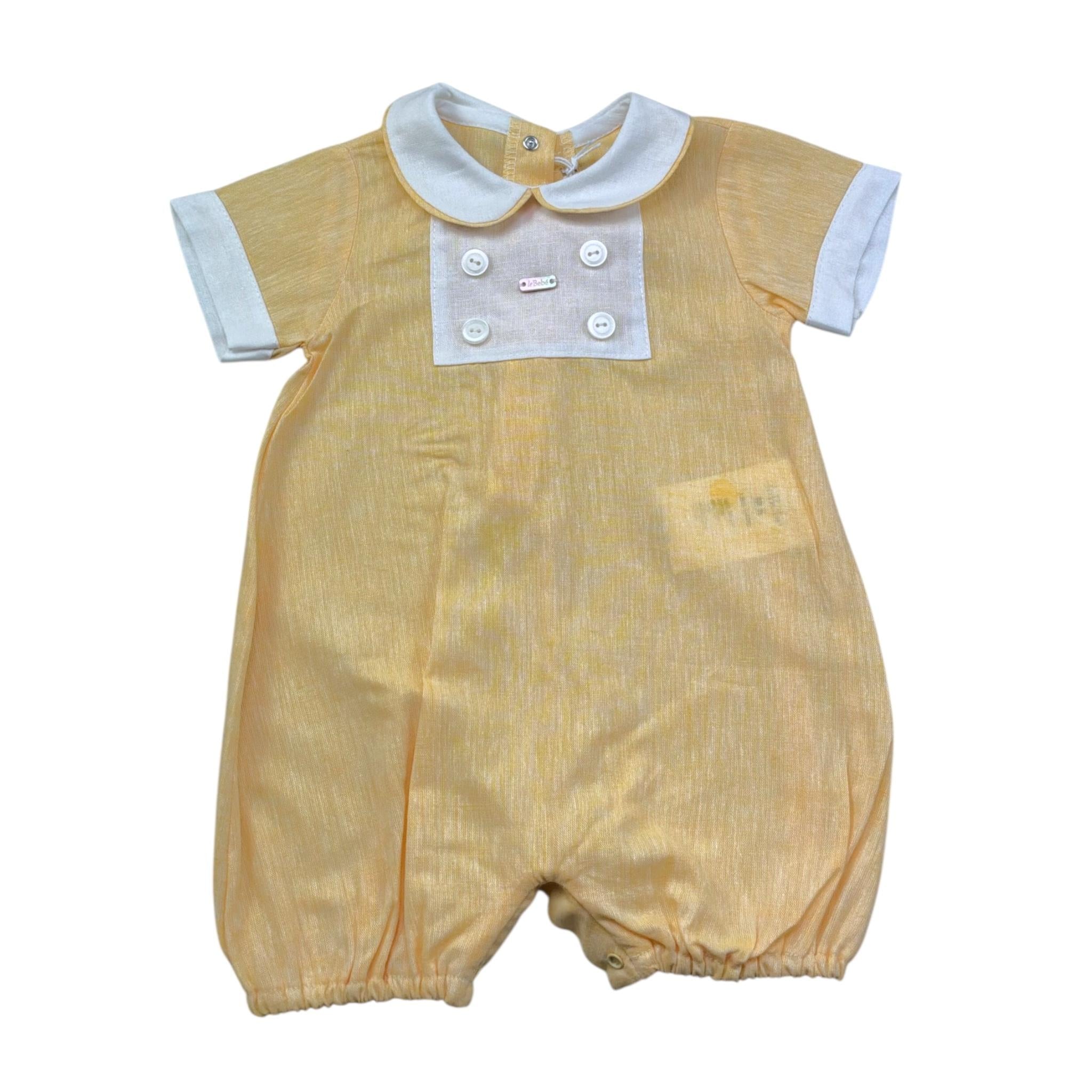 Le Bebe' Pagliaccetto Mezza Manica Bicolore per Neonato LBB5409 BIANCO/GIALLO LE BEBE' 