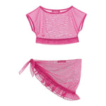 Monnalisa Completo 2 Pezzi T-Shirt-Pareo per Bambina 17E062 FUXIA MONNALISA 