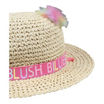 Billieblush Cappello In Paglia Tinta Unita con Applicazioni per Bambina U20753 BEIGE BillIEBLUSH 