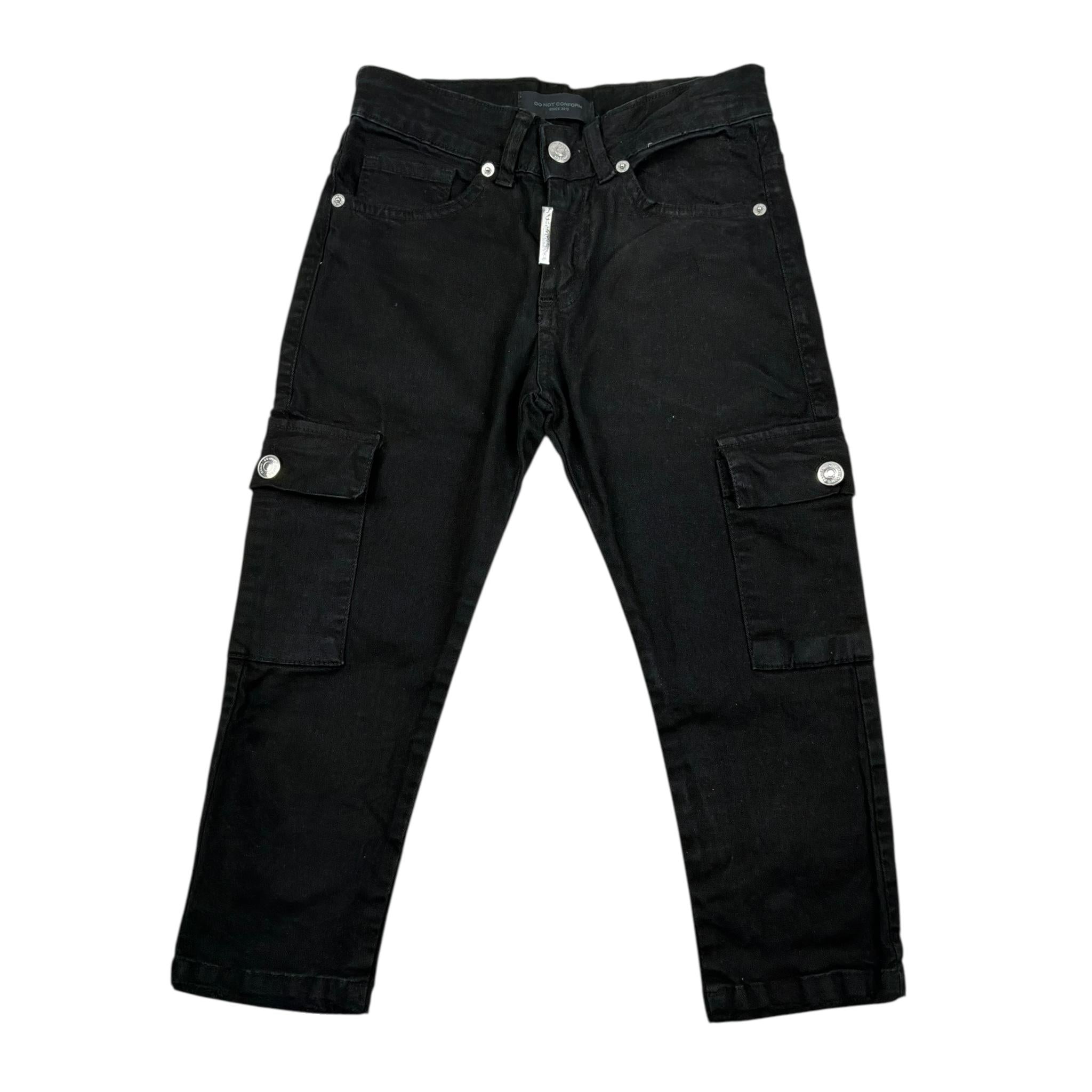 Do Not Conform Pantalone Tinta Unita con Girovita Regolabile per Bambino PT05 NERO DO NOT CONFORM 