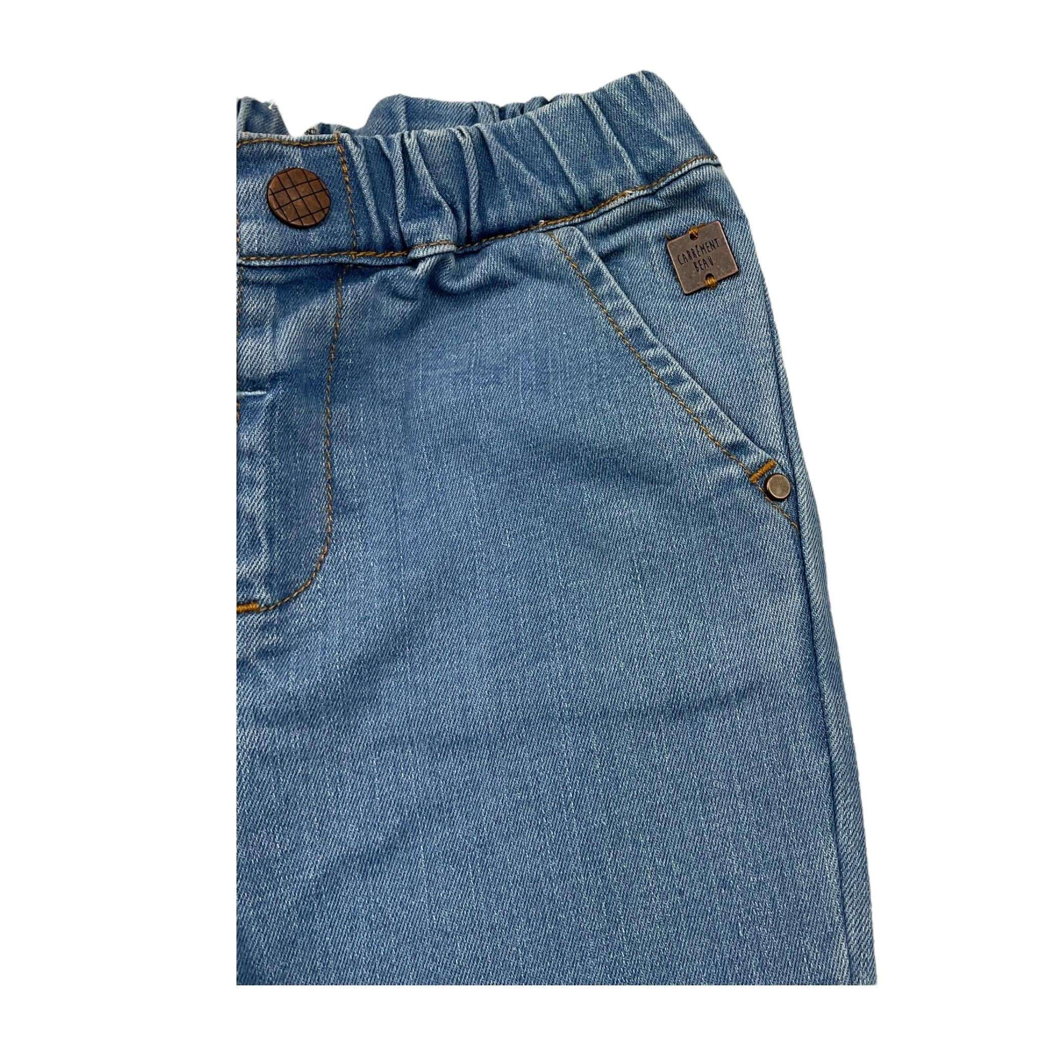CARRE'MENT BEAU jeans tinta unita con elastico in vita Azzurro per Bambina Y04160J AZZURRO CARRE'MENT BEAU 