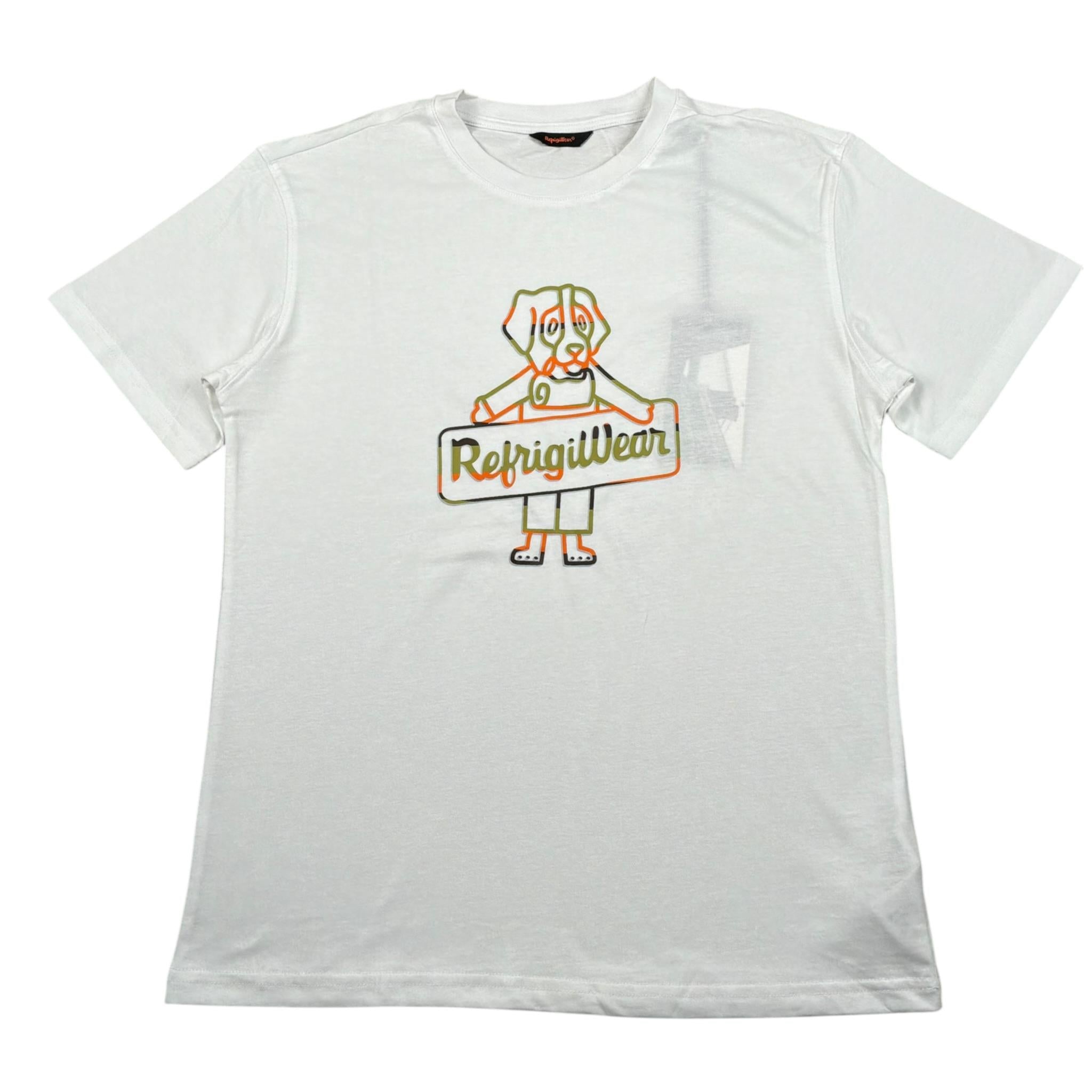 Refrigiwear T-Shirt Girocollo Tinta Unita con Logo per Bambino 122TRMJS25 BIANCO REFRIGIWEAR 