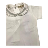 Wedoble Body Mezza Manica Tinta Unita Con Colletto Bianco Per Neonata