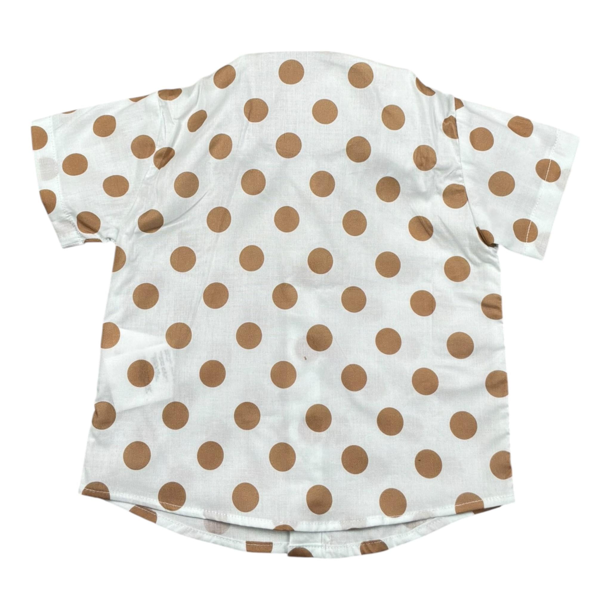 Le Bebe' Camicia tinta unita con Stampa A Pois Bianco per Neonato LBB4594 BIANCO LE BEBE' 