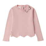 SARABANDA maglia girocollo tinta unita asimmetrica Rosa per Bambina 0A209 ROSA SARABANDA 