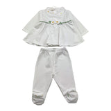 Ninnaoh Completo 2 Pezzi Shirt-Ghettina Tinta Unita con Applicazioni per Neonata E25C53 BIANCO NINNAOH 