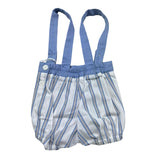 Manuel & Frank Salopette Tinta Unita con Fantasia A Righe per Neonato MF2407I BIANCO/AZZURRO MANUEL & FRANK 