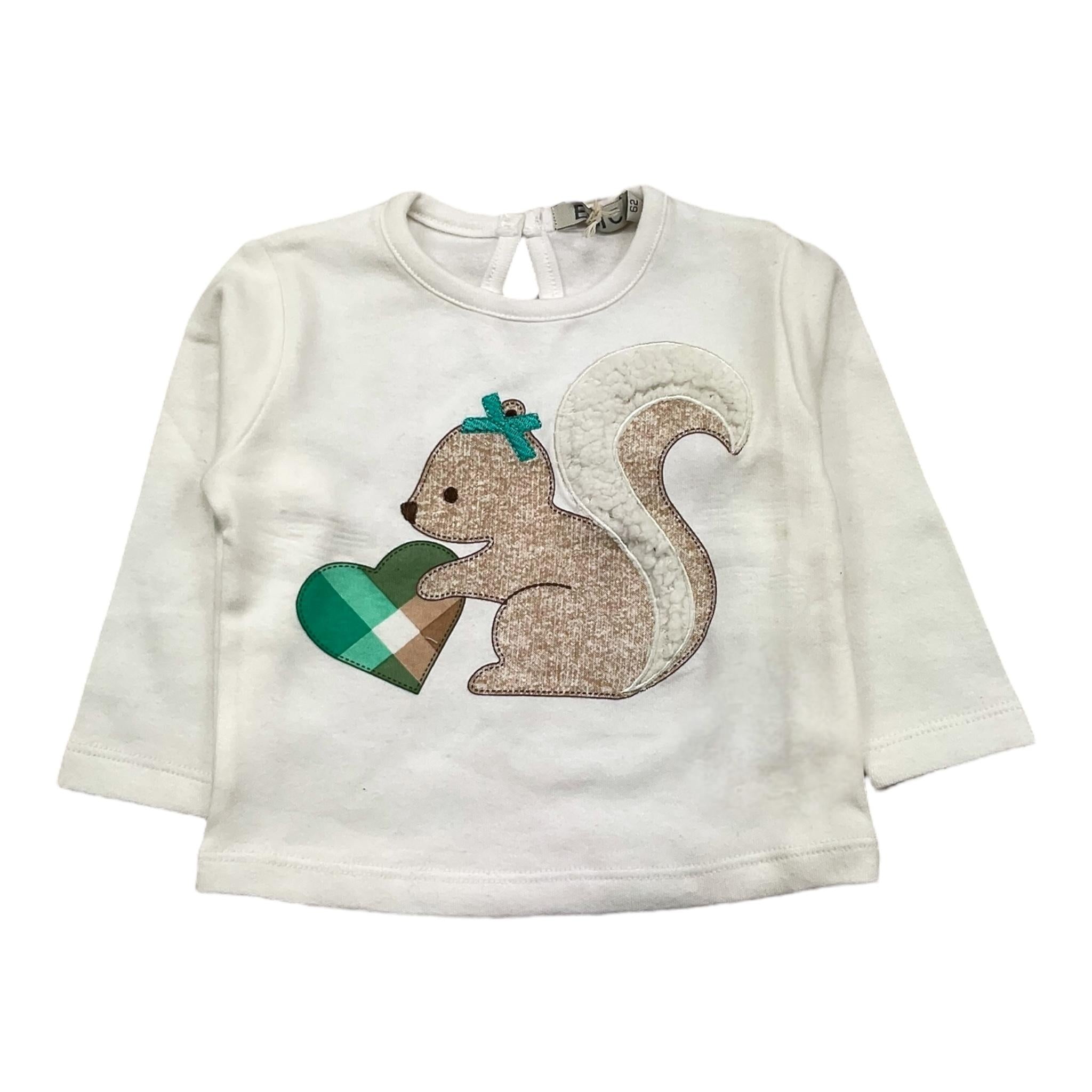 EMC shirt girocollo tinta unita con stampa scoiattolo Bianco per Neonata BX2255 BIANCO EMC 