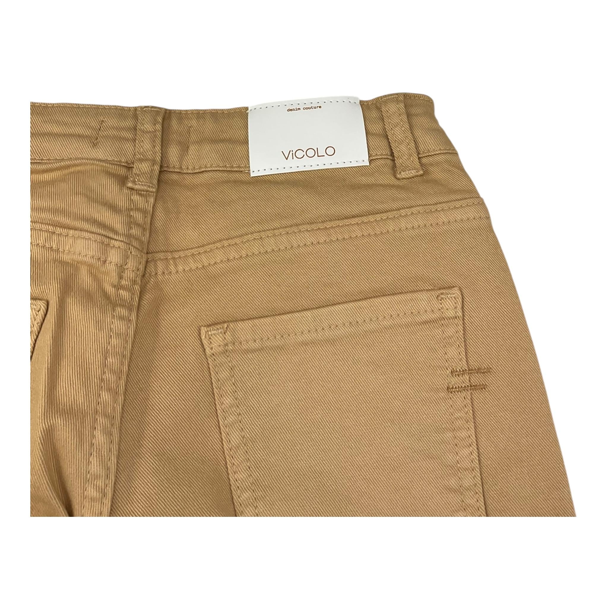 Vicolo Pantalone Tinta Unita con Girovita Regolabile per Bambina 3145D00023 BEIGE VICOLO 