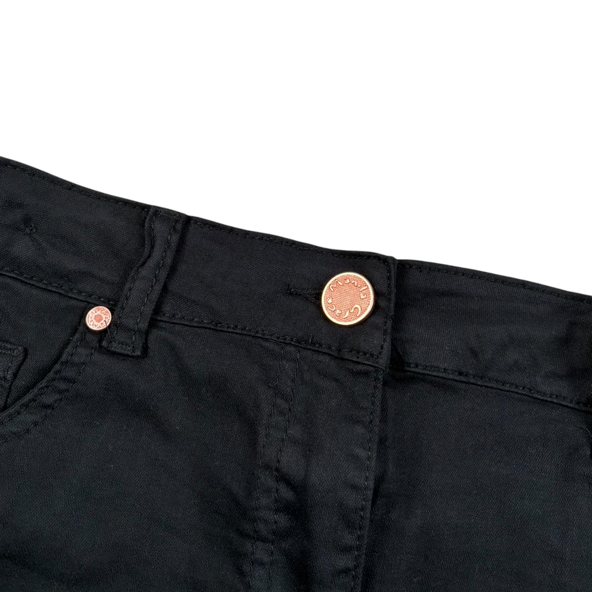 Manila Grace Short Tinta Unita In Denim per Bambina 129PMJS25 NERO MANILA GRACE 