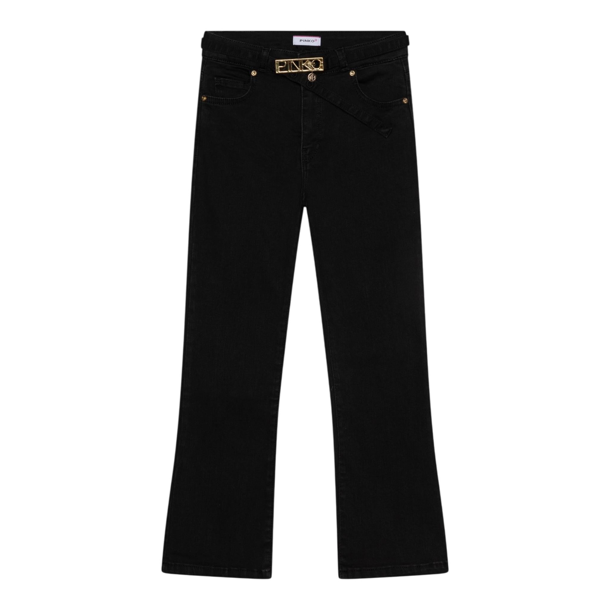 PINKO pantalone tinta unita con girovita regolabile Nero per Bambina F4PIJGDP001 NERO PINKO 