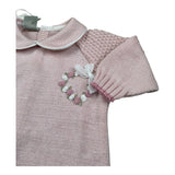 Marlu' Tutina Manica Lunga Tinta Unita con Ricami per Neonata EB2410 ROSA MARLU' 