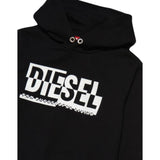Diesel Felpa Chiusa con Cappuccio Tinta Unita per Bambina J01457X NERO DIESEL 
