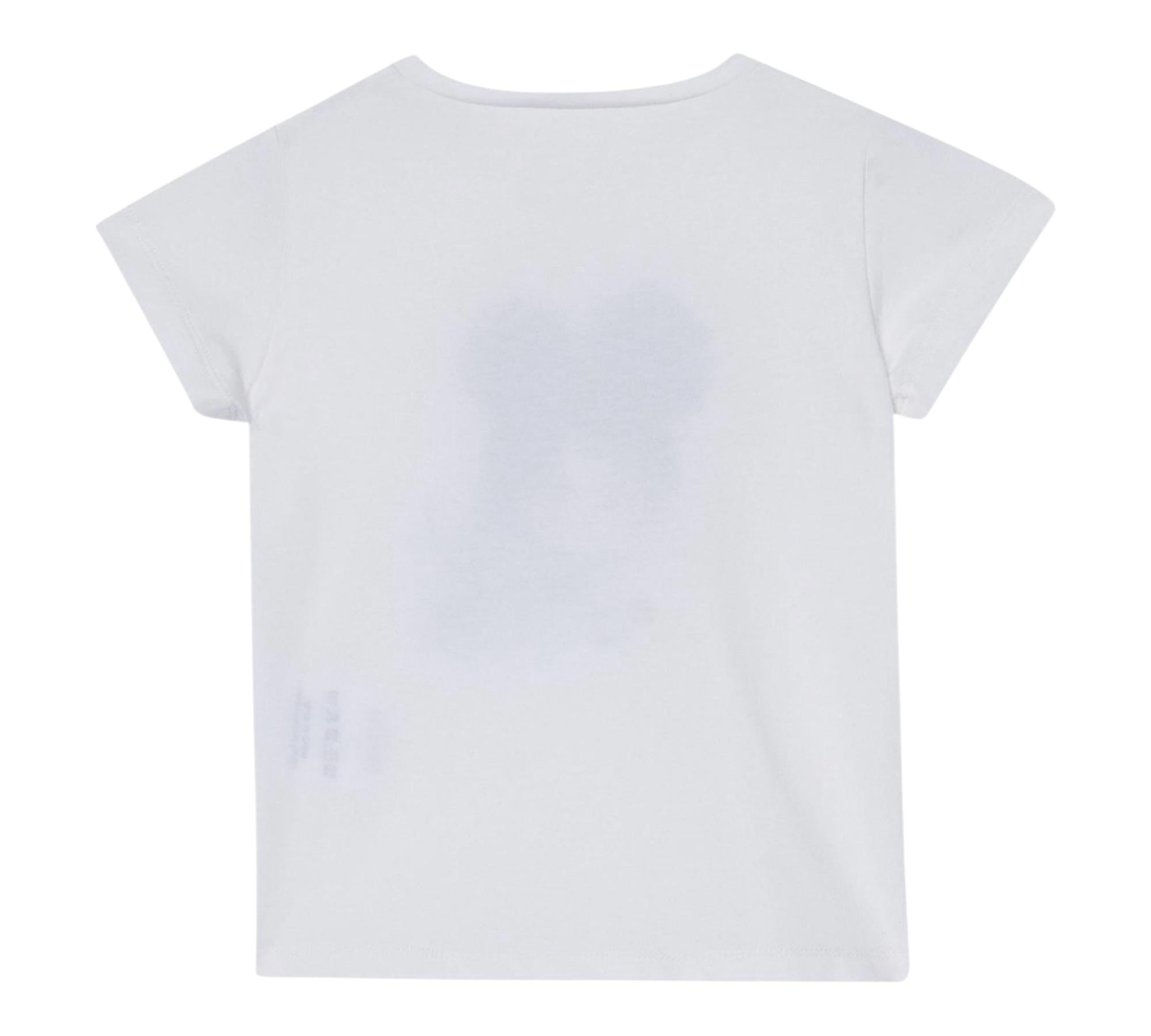 Liu Jo T-Shirt Tinta Unita Girocollo con Stampa per Bambina KA5039XXX BIANCO LIU JO 