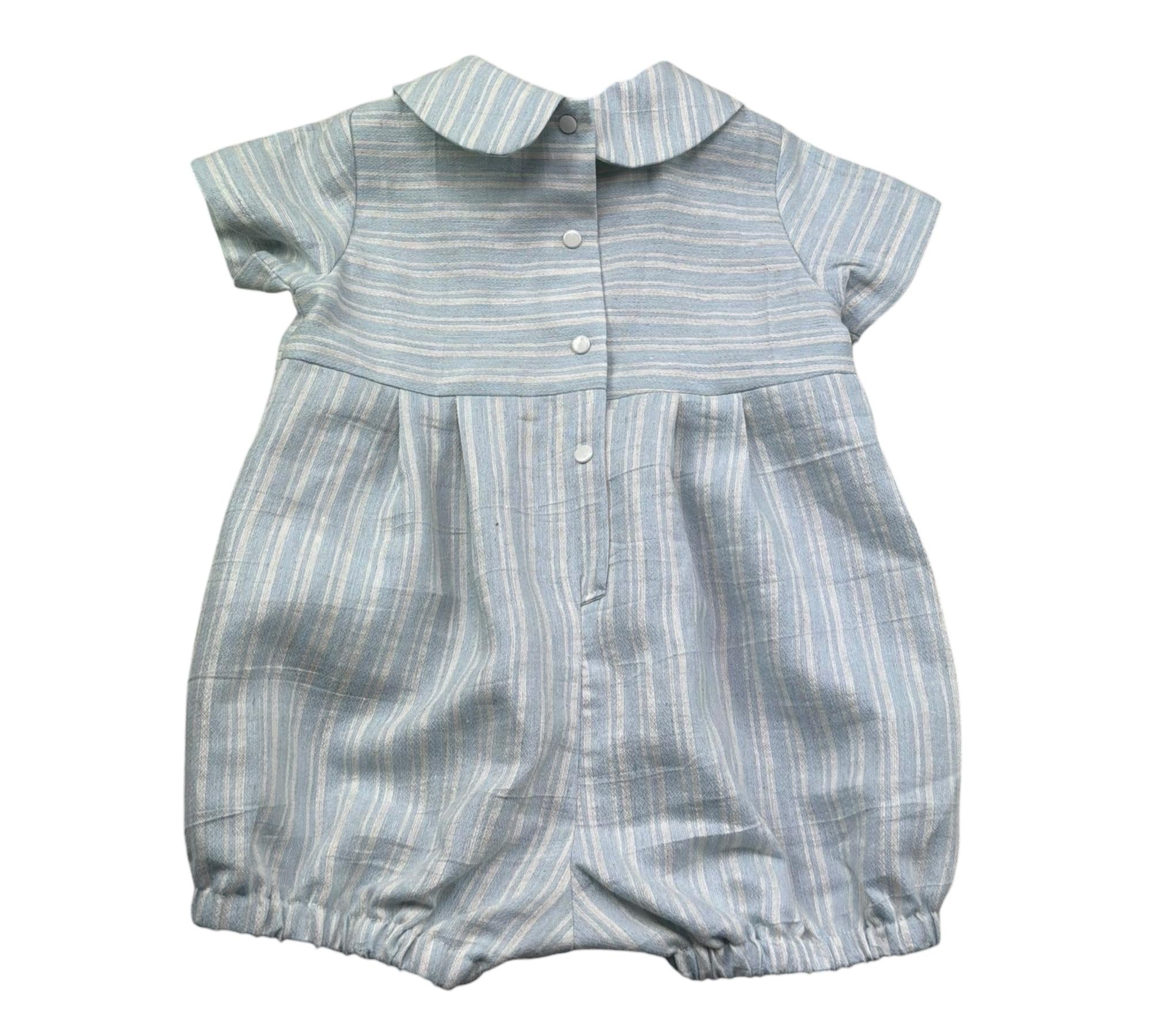 Le Bebe Pagliaccetto Mezza Manica Fantasia A Righe per Neonato LBB5333 AZZURRO LE BEBE 