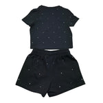 Saint Barth Completo 2 Pezzi T-Shirt-Short Tinta Unita per Bambina NIVES NERO SAINT BARTH 