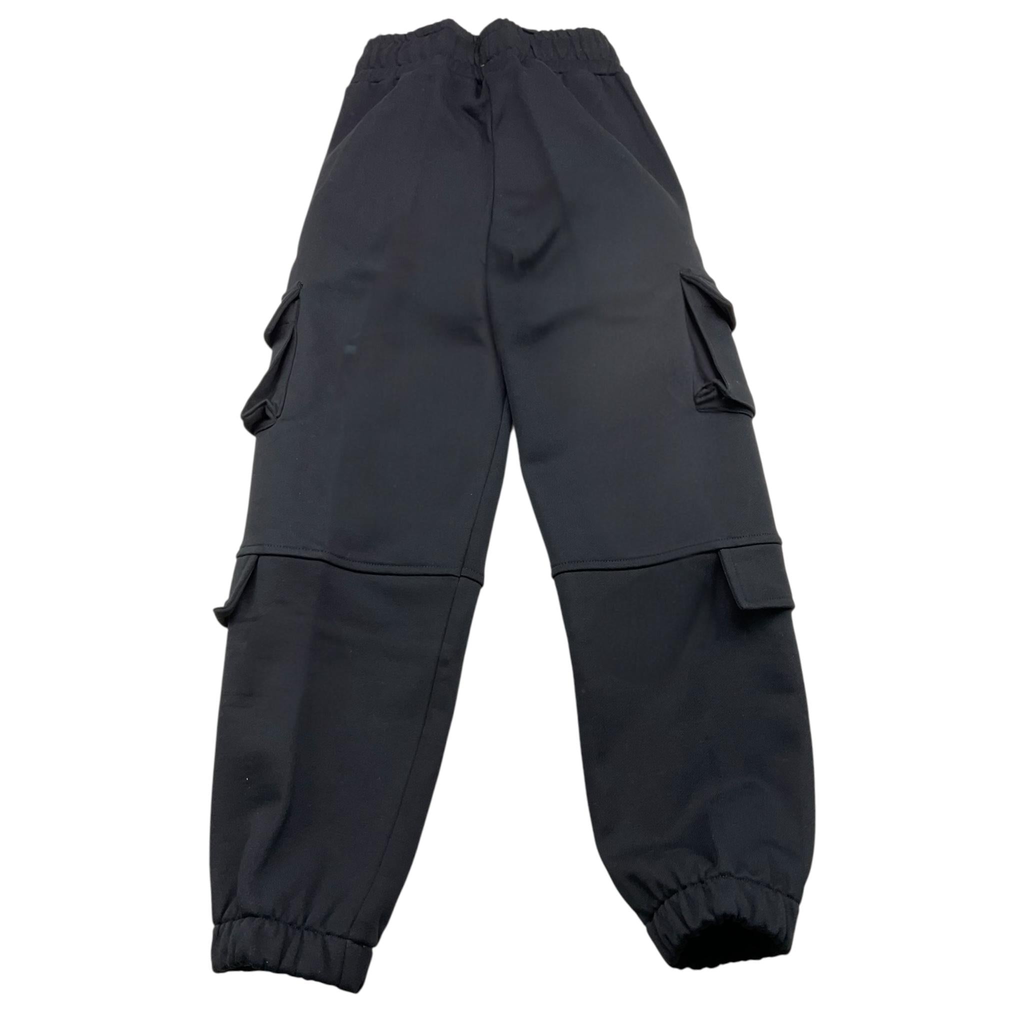 YES LONDON pantalone tuta tinta unita con tasconi Nero per Bambino JR0346 NERO YES LONDON 