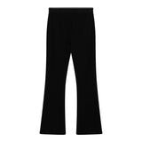 Calvin Klein Pantalone Modello Zampa Tinta Unita con Elastico In Vita Logato Nero per Bambina