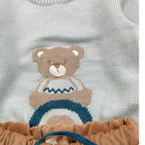 MARLU' completo 2pz maglia-pantalone bicolore Azzurro per Neonato IG5453 AZZURRO MARLU' 