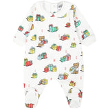 MOSCHINO tutina manica lunga tinta unita con stampa in contrasto Bianco per Neonato MUT043 BIANCO MOSCHINO 