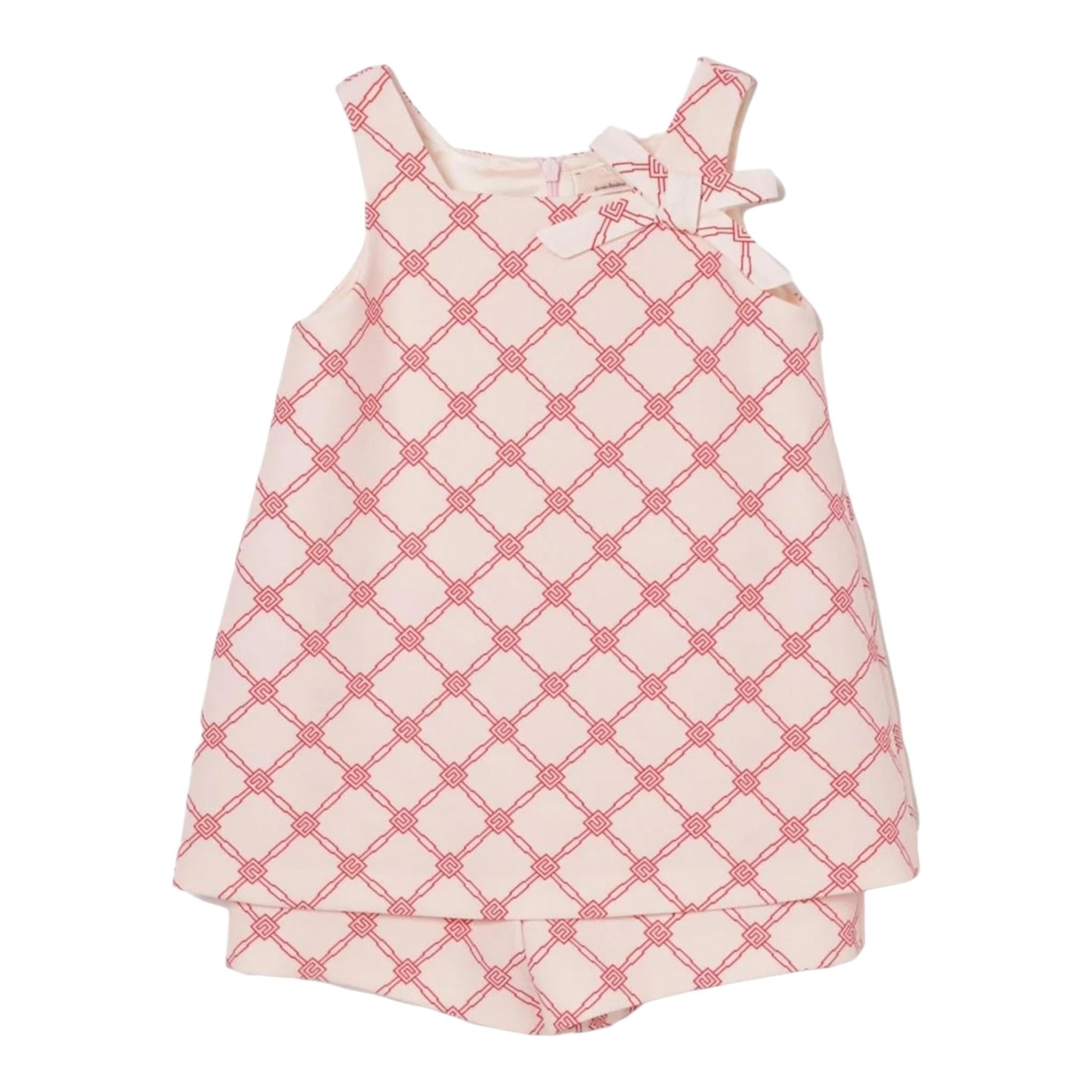 Elisabetta Franchi Pagliaccetto Giromanica Tinta Unita con Fantasia per Neonata EGTA008X ROSA ELISABETTA FRANCHI 