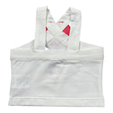 Piccola Ludo Top Tinta Unita con Applicazione per Bambina BS10WB001 BIANCO PICCOLA LUDO 