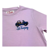 Saint Barth T-Shirt Girocollo Tinta Unita con Ricamo Auto per Bambino CARST ROSA SAINT BARTH 