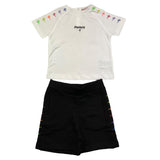 Cesare Paciotti Completo 2 Pezzi T-Shirt-Bermuda Bicolore Bianco/Nero Per Neonato