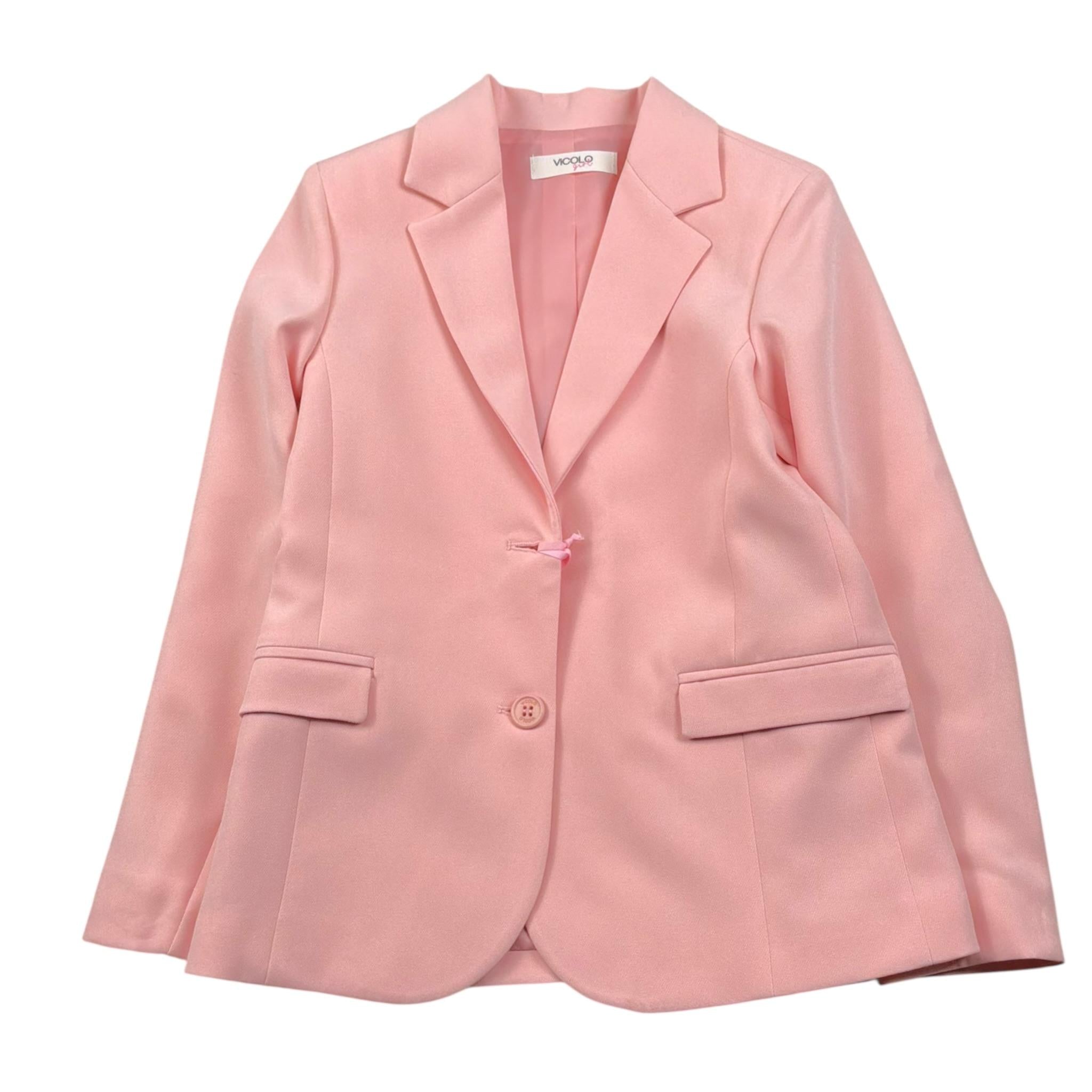 Vicolo Giacca Tinta Unita con Bottoni per Bambina 3145J00052 ROSA VICOLO 