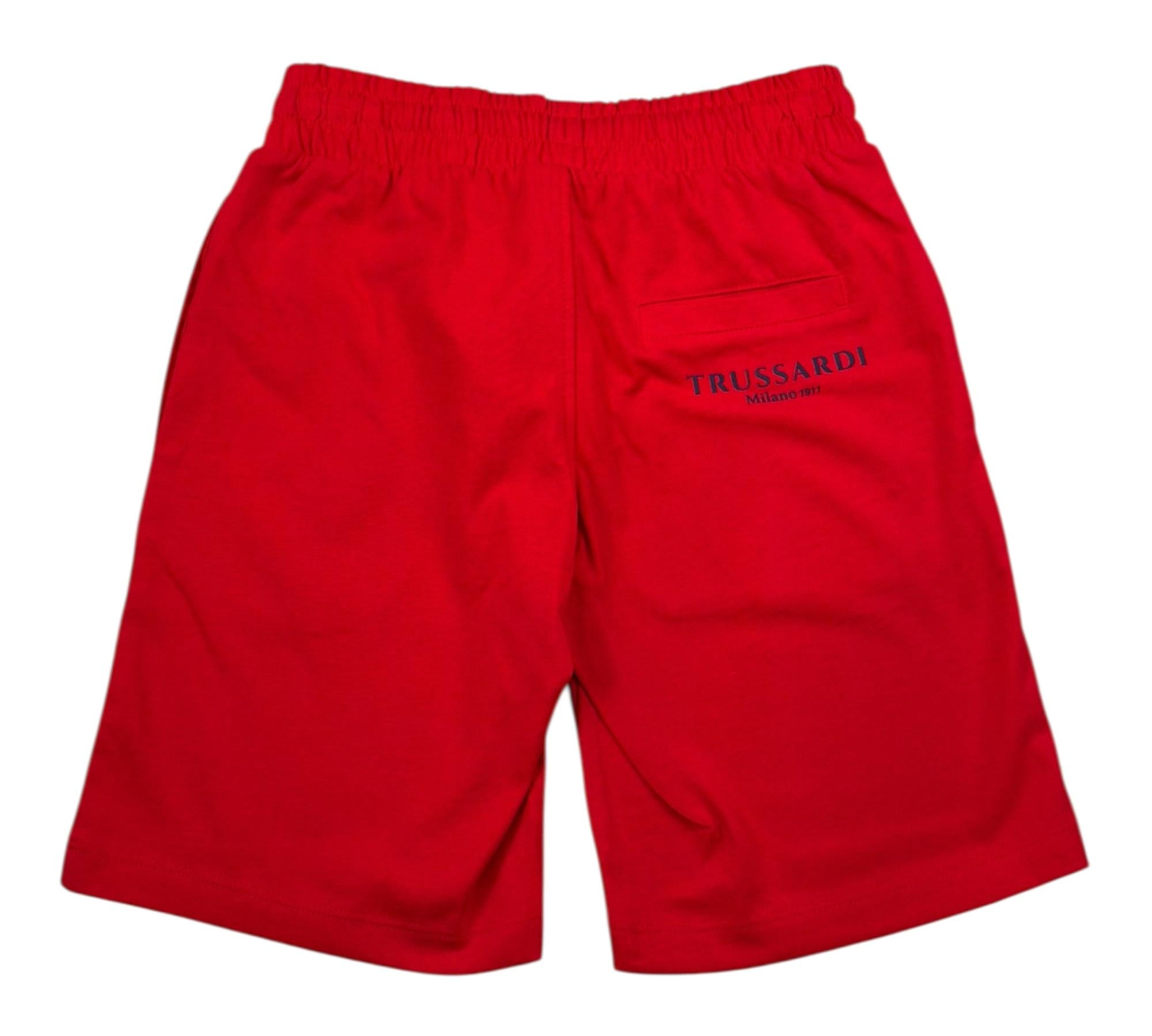 Trussardi Bermuda Tinta Unita con Elastico In Vita per Bambino TBP26008BE ROSSO TRUSSARDI 