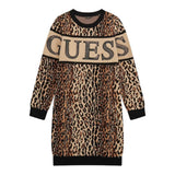 GUESS abito in maglia tinta unita con fantasia maculata Beige per Bambina J4BK17Z3I50 BEIGE GUESS 