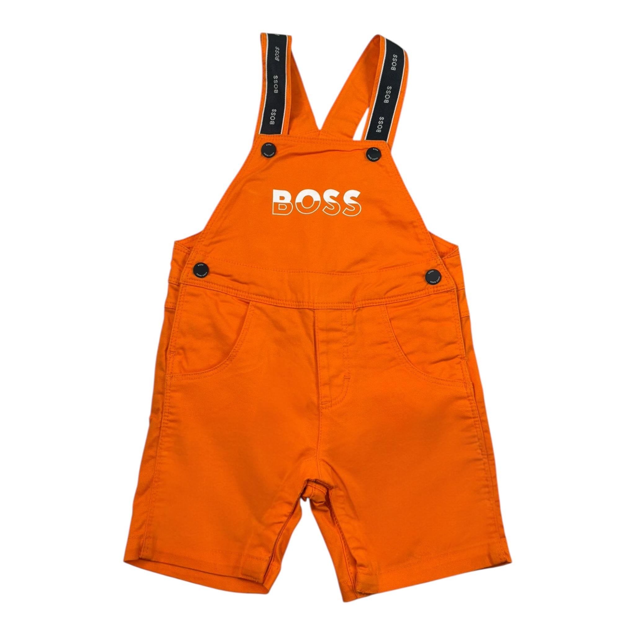 Boss Salopette Tinta Unita con Stampa per Neonato J94306 ARANCIONE BOSS 