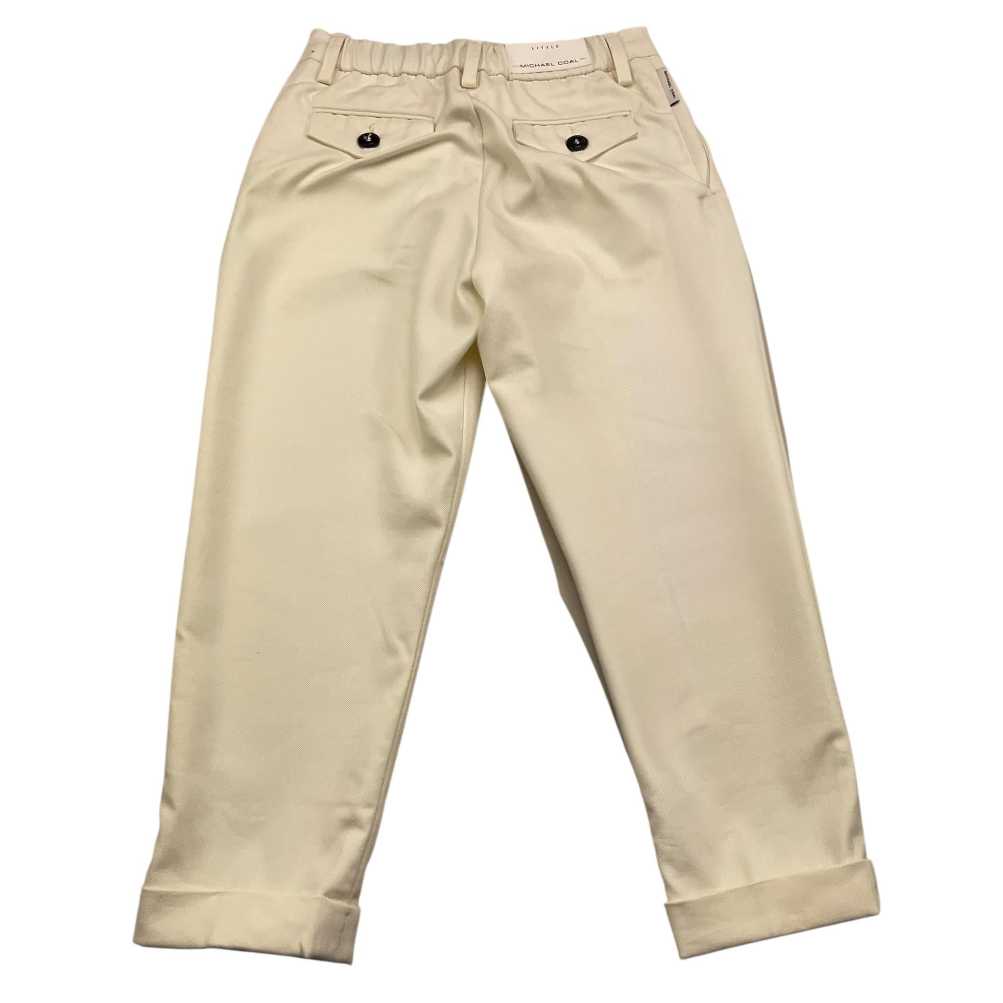 MICHAEL COAL pantalone tinta unita con elastico in vita Panna per Bambino YOUMC3055F24 PANNA MICHAEL COAL 