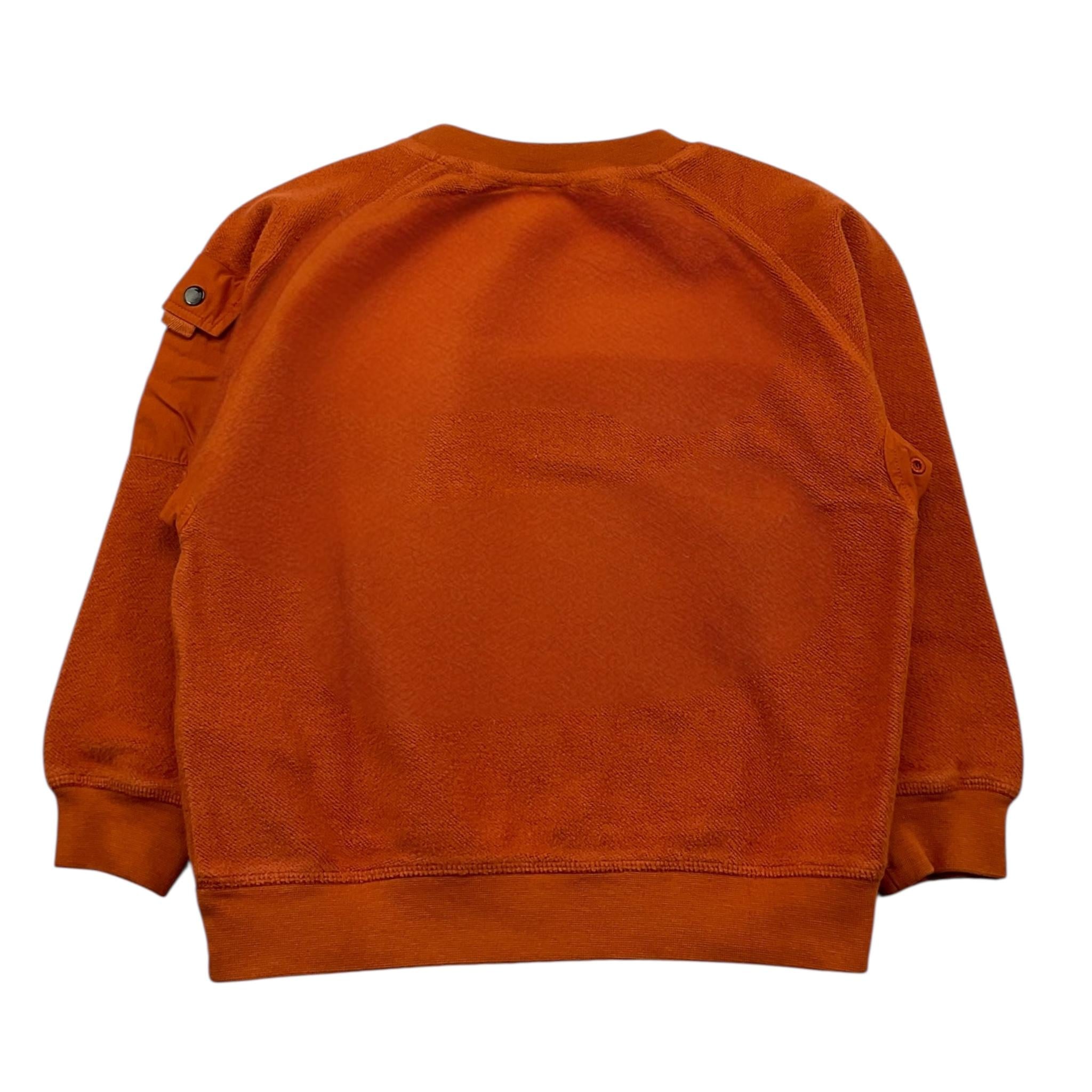 C.P. COMPANY felpa chiusa girocollo tinta unita con logo Arancione per Bambino CUF00N ARANCIONE C.P. COMPANY 