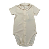 Petit Bateau Body tinta unita Mezza Manica Beige per Neonato A09MP BEIGE PETIT BATEAU 