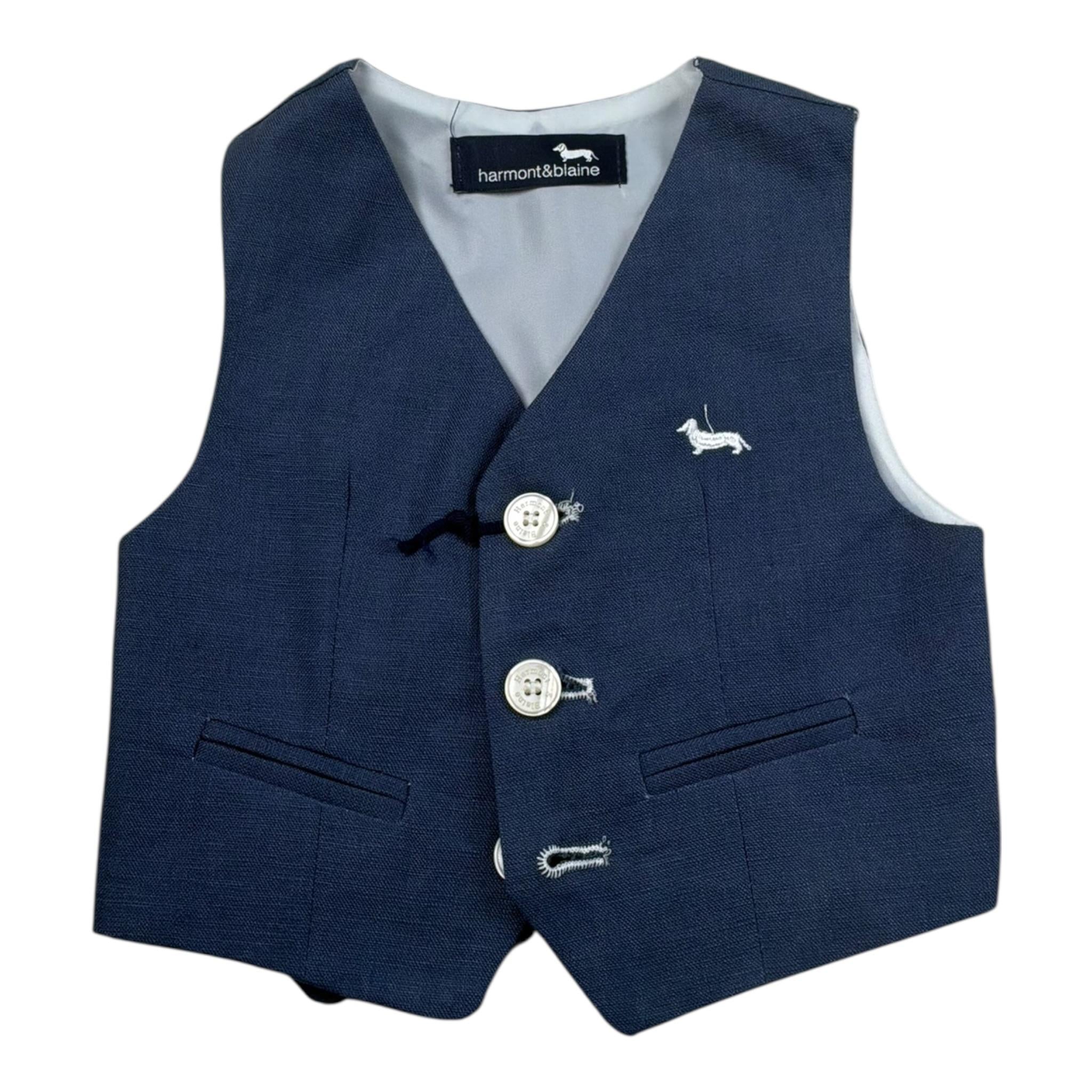 Harmont & Blaine Gilet Tinta Unita con Logo per Neonato JLK002N BLU HARMONT & BLAINE 