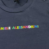 Daniele Alessandrini T-Shirt Girocollo Tinta Unita con Taschino Blu per Neonato