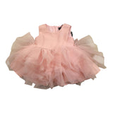Fun & Fun Abito Giromanica Tinta Unita con Tulle Rosa per Neonata