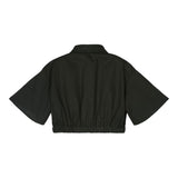 Marc Ellis Camicia Modello Crop Tinta Unita con Logo per Bambina JMJSH14110 NERO MARC ELLIS 