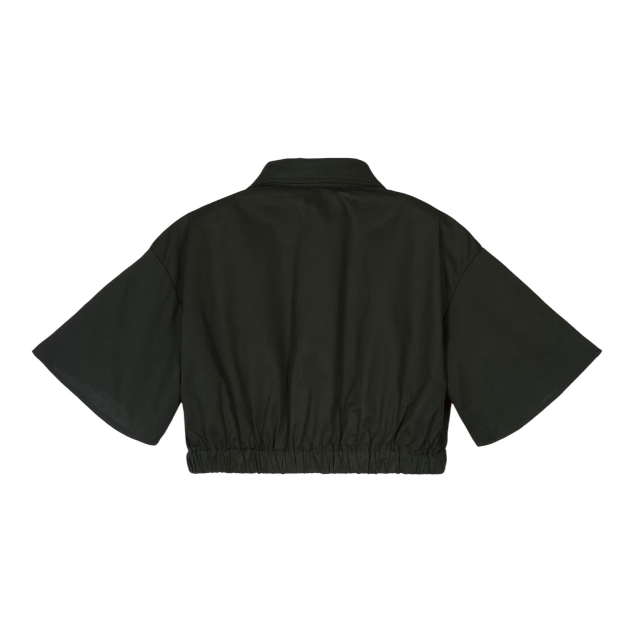 Marc Ellis Camicia Modello Crop Tinta Unita con Logo per Bambina JMJSH14110 NERO MARC ELLIS 