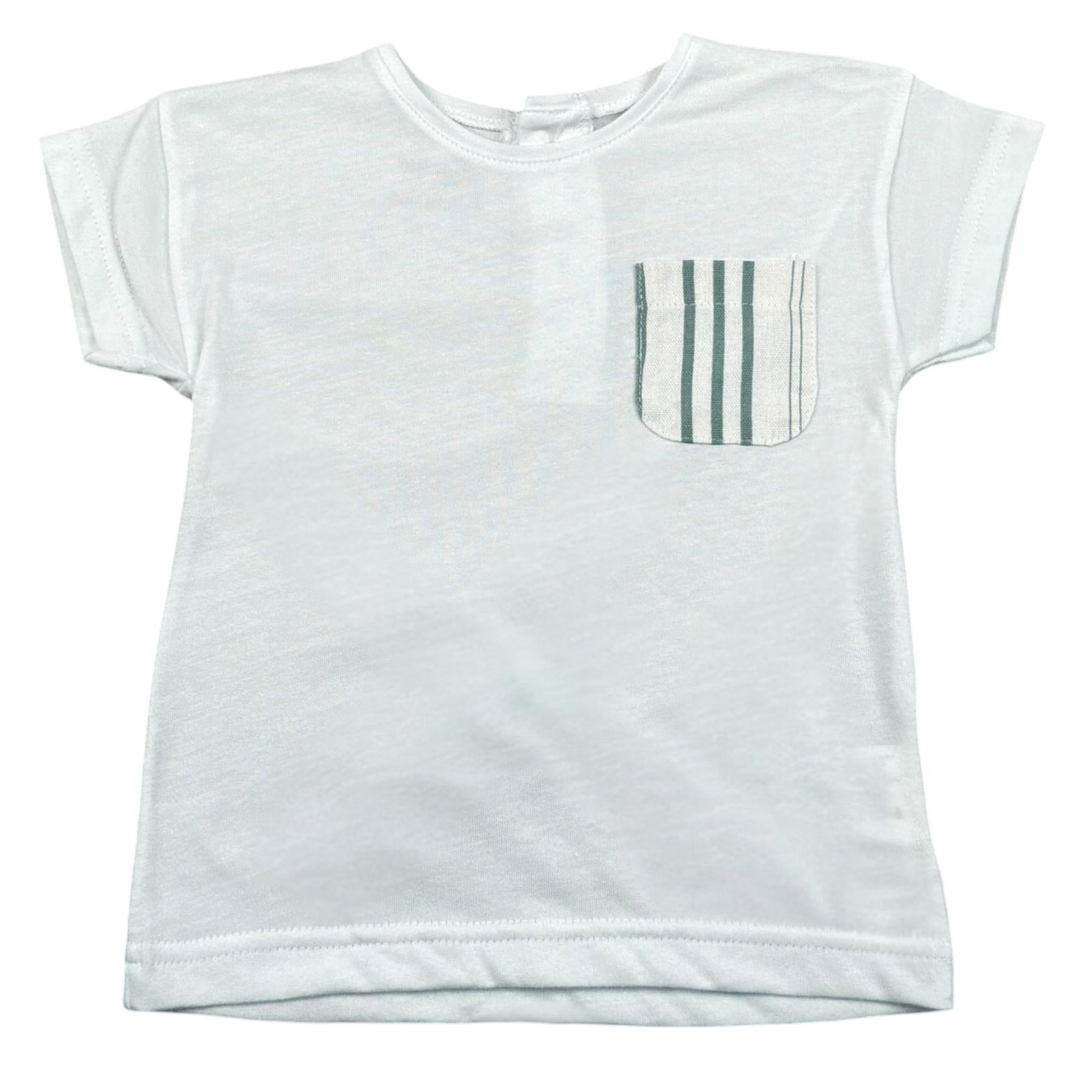 Babyvip T-Shirt Girocollo Tinta Unita con Taschino per Neonato T7708 BIANCO BABYVIP 