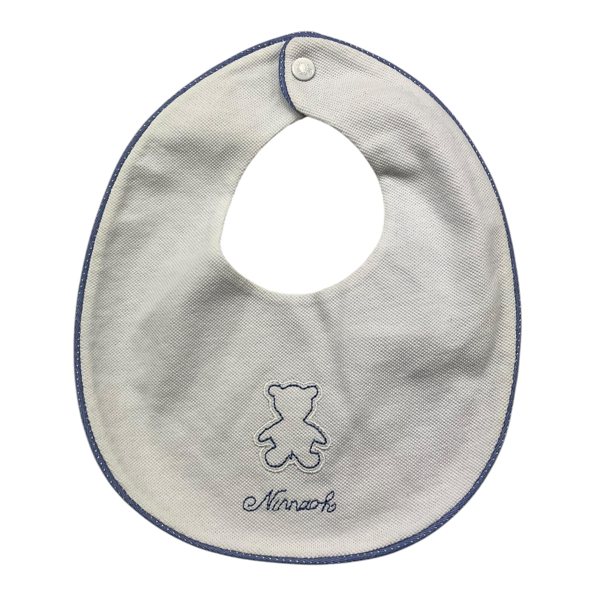 NINNAOH bavetta tinta unita con stampa Bianco per Neonato IE17206 BIANCO NINNAOH 