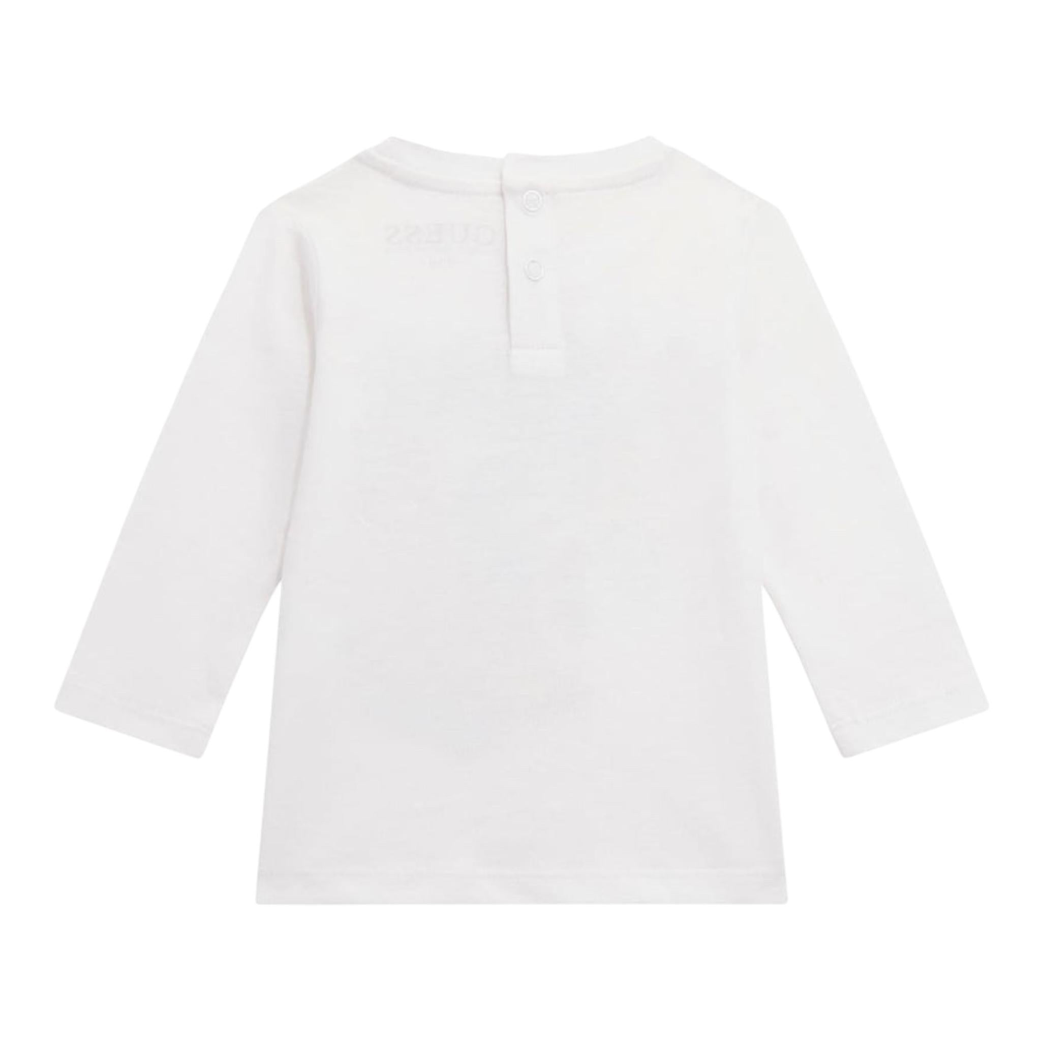 GUESS shirt girocollo tinta unita con stampa Bianco per Neonato N4YI13K8HM4NX BIANCO GUESS 