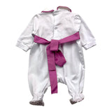 Baby Vip Tutina Tinta Unita Con Trafori E Cintura Bianco Per Neonata