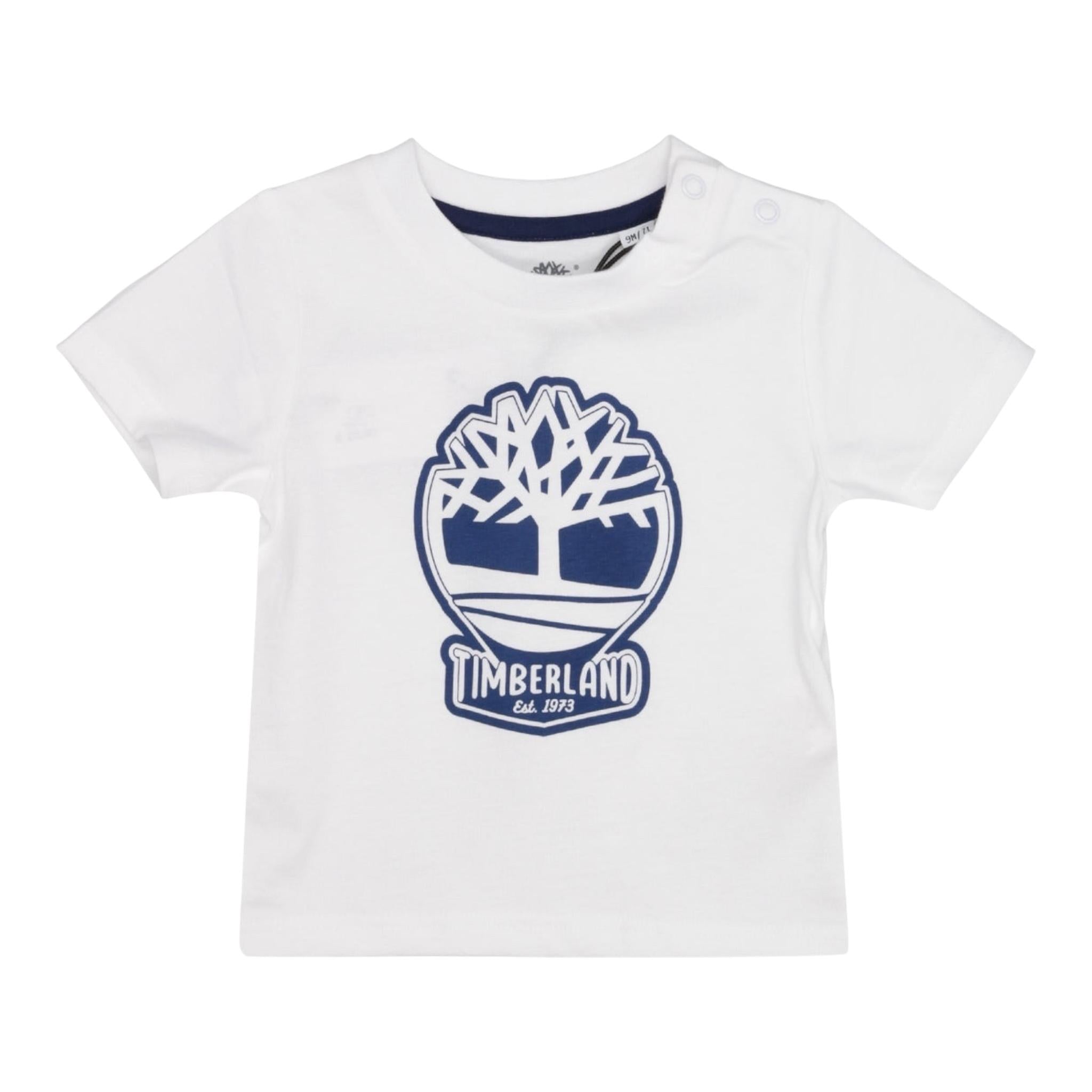 Timberland T-Shirt Girocollo Tinta Unita con Stampa per Neonato T60506 BIANCO TIMBERLAND 