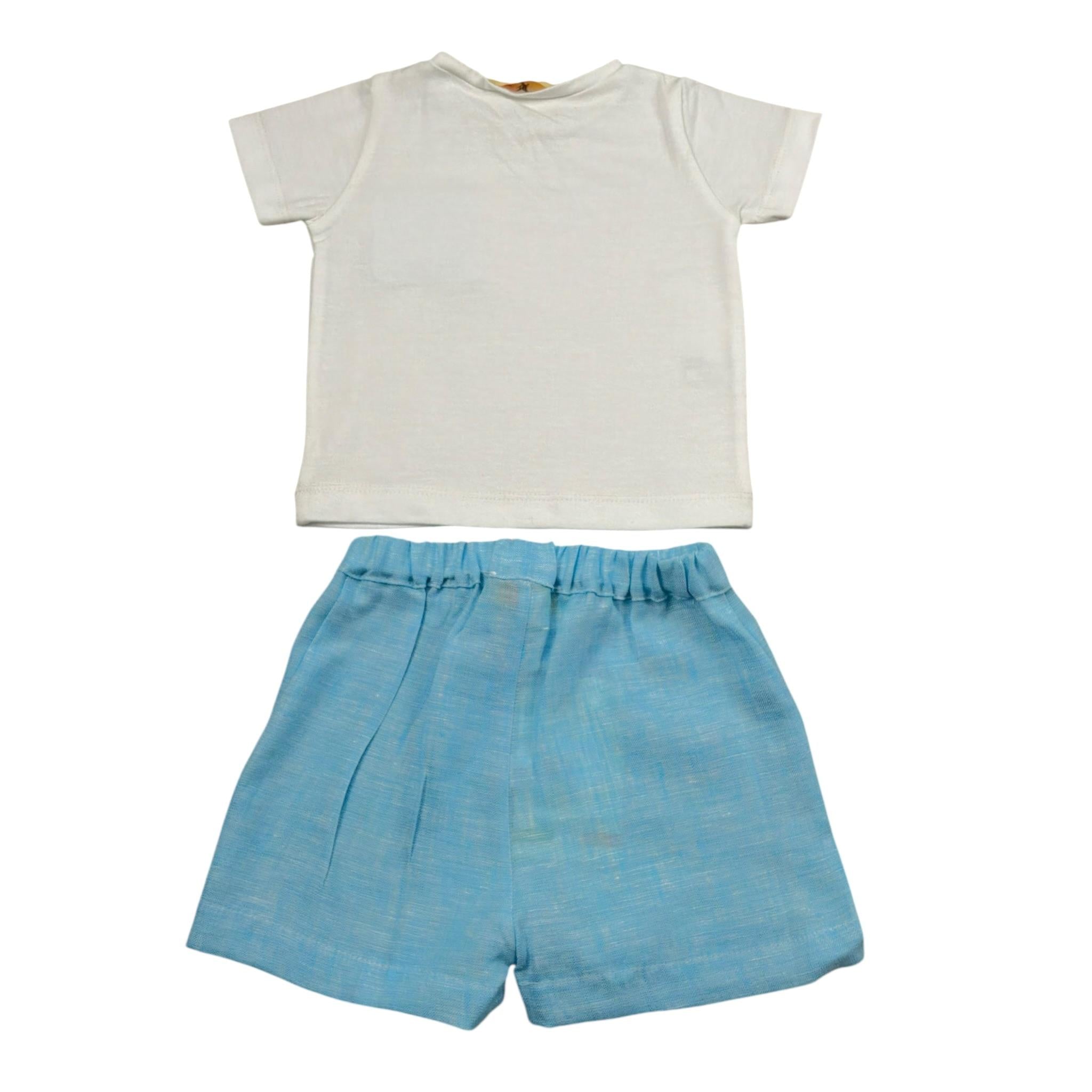 Bear Completo 2 Pezzi T-Shirt-Bermuda per Neonato TSHI+BEM BIANCO BEAR 