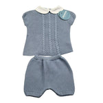 Juliana Completo 2 Pezzi T-Shirt-Culotte Tinta Unita per Neonato 25074 AZZURRO POLVERE JULIANA 